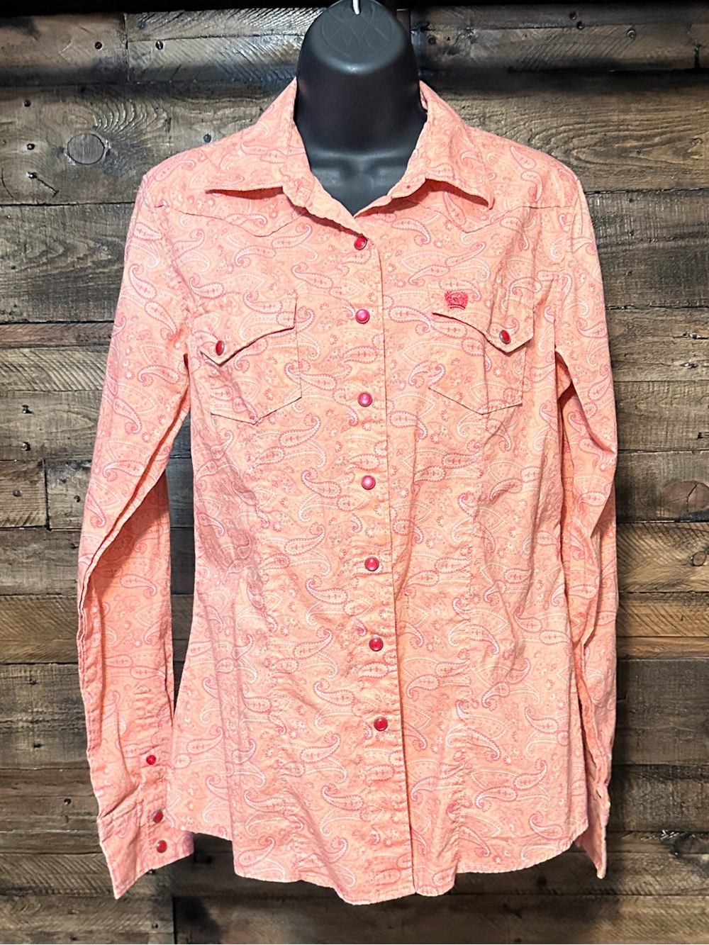 Cinch Coral Pink Paisley Western Button-Down Shirt
